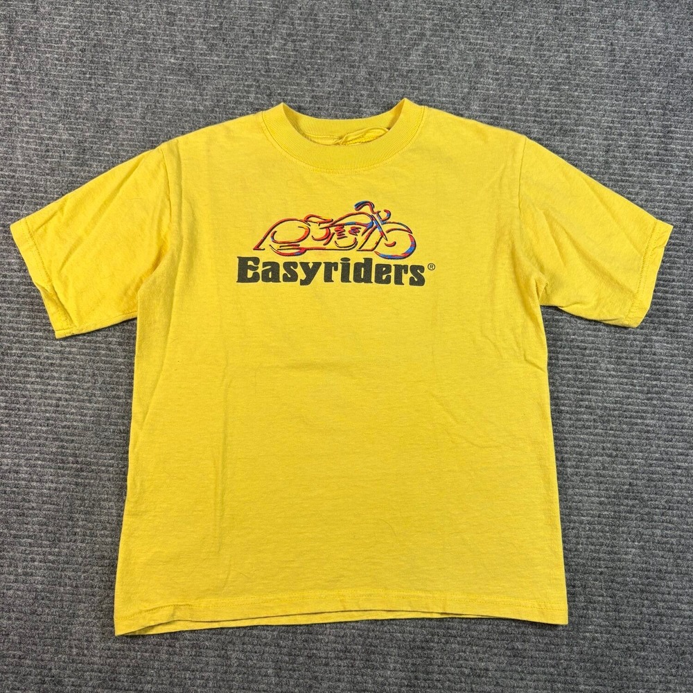 Vtg Easyriders T-Shirt Mens M Yellow Excellent 2001 Rodeo Tour Chillicothe OH
